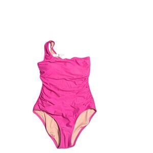 J. Crew Pink One Strap One Piece Bathing Suit Size 12 NWT